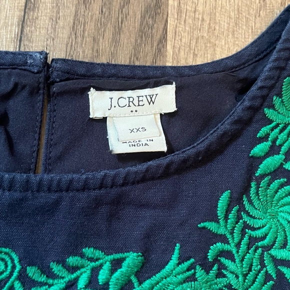 J.Crew Linen/Cotton Embroidered Mini Shift Dress SZ XXS - Picture 4 of 13